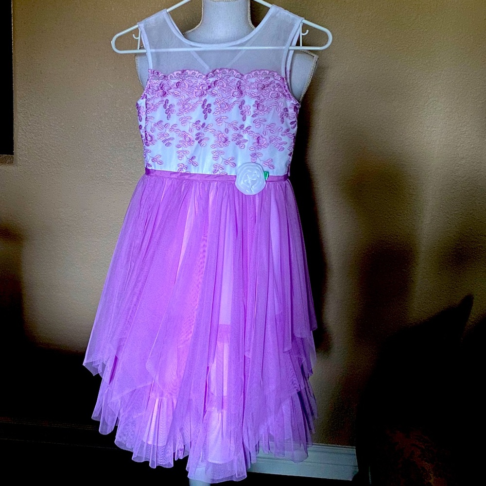 Jona Michelle girls 10 purple floral dress